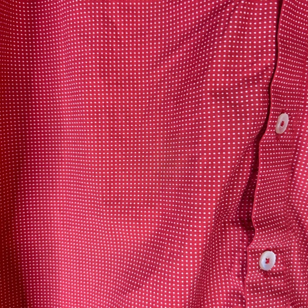 Haupt Germany Men’s Mldern Fit shirt M 39/40 Red Geometric Button Front Long Sle
